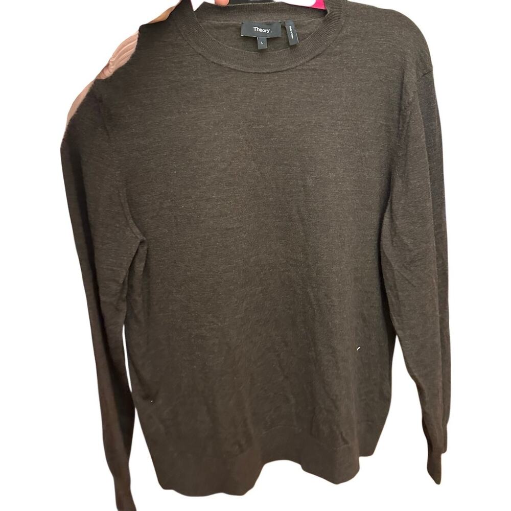 Theory Women’s 100% Wool Long Sleeve Sweater Brown Size Large 185/92A Essentials - Picture 12 of 12